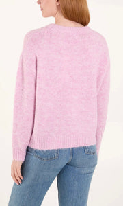 PINK EMBROIDERED FLOWER KNIT JUMPER