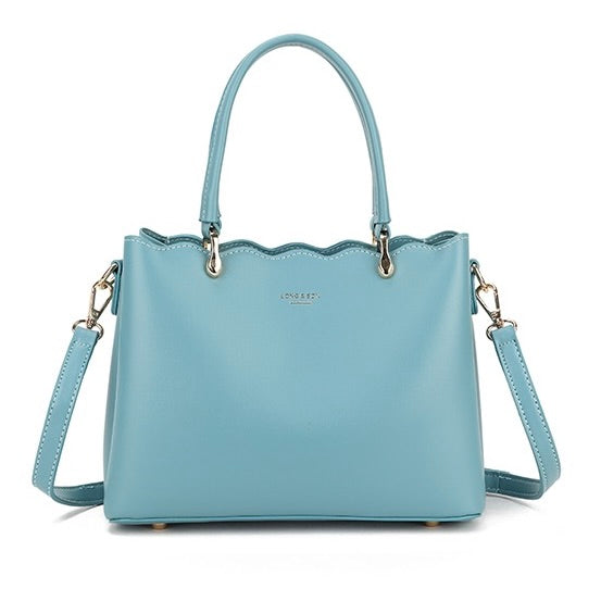 Blue Scalloped Bag