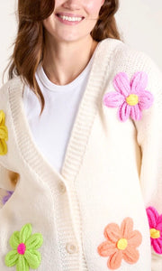 MULTI COLOUR DAISY KNIT CARDIGAN