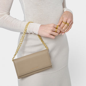 Light Taupe Rubi Chain Crossbody Purse