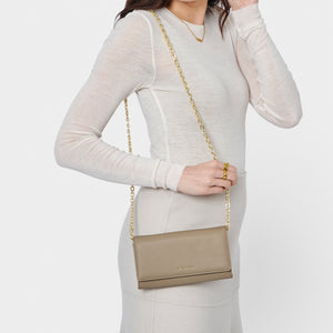 Light Taupe Rubi Chain Crossbody Purse