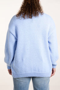 SKY BLUE DAISY CARDIGAN