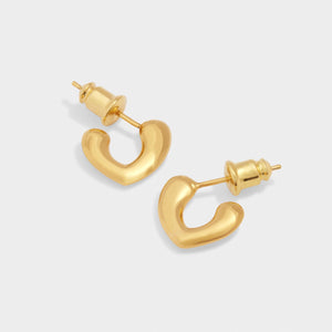 Alora Heart Waterproof Gold Huggie Earrings