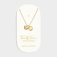 Load image into Gallery viewer, &#39;21st Birthday&#39; Waterproof Gold Sentiment Necklace