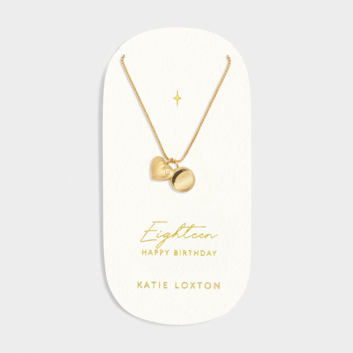 '18th Birthday' Waterproof Gold Sentiment Necklace