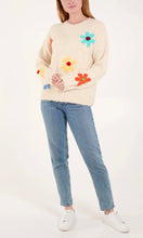 Load image into Gallery viewer, COLOURFUL FLOWER KNIT ROUND NECK JUMPER