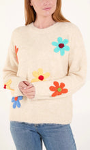 Load image into Gallery viewer, COLOURFUL FLOWER KNIT ROUND NECK JUMPER