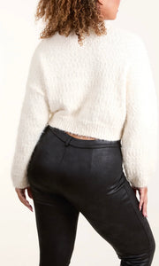 FLUFFY KNIT CROPPED JUMPER