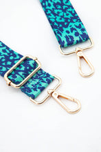 Load image into Gallery viewer, Two Tone Animal and Star Print Bag Strap in Blue &amp; Green