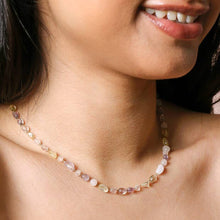 Load image into Gallery viewer, Pastel Semi-Precious Stone Beaded Necklace in Gold