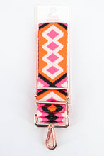 Load image into Gallery viewer, Woven Aztec Print Wide Bag Strain Pink &amp; Orange: One-size