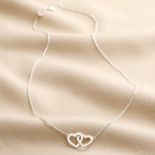 Load image into Gallery viewer, Interlocking Heart Necklace in Silver