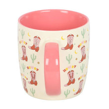 Load image into Gallery viewer, Howdy Pink Cowboy Boot Print Mug