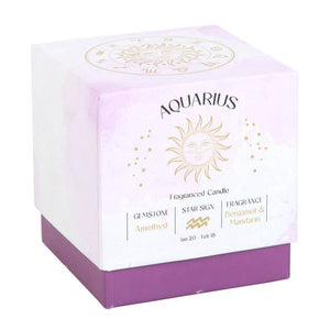 Aquarius Bergamot & Mandarin Zodiac Crystal Candle