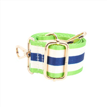 Load image into Gallery viewer, Contrasting Colourblock Striped Bag Strap in Blue &amp; Lime