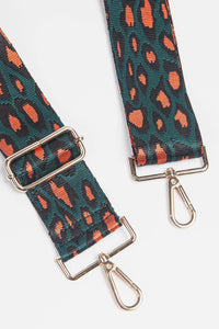 Green Orange Leopard Print Bag Strap