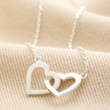 Load image into Gallery viewer, Interlocking Heart Necklace in Silver