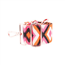 Load image into Gallery viewer, Woven Aztec Print Wide Bag Strain Pink &amp; Orange: One-size