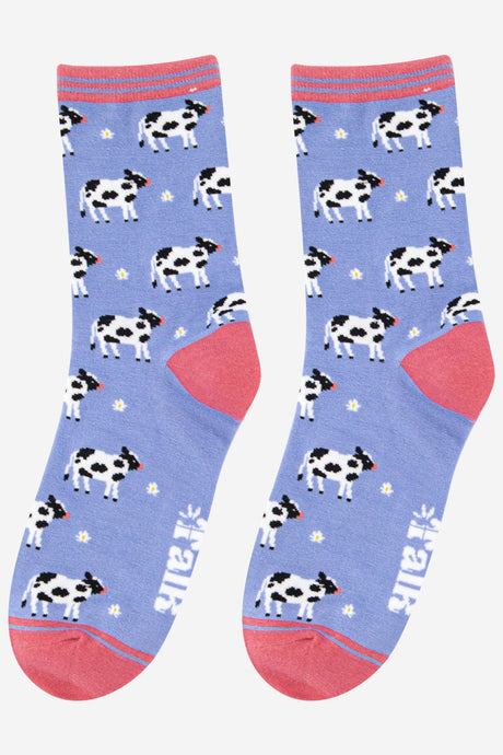 Women's Spring Cow Print Bamboo Socks: UK 3-7 | EU 36-40 | US 5-9