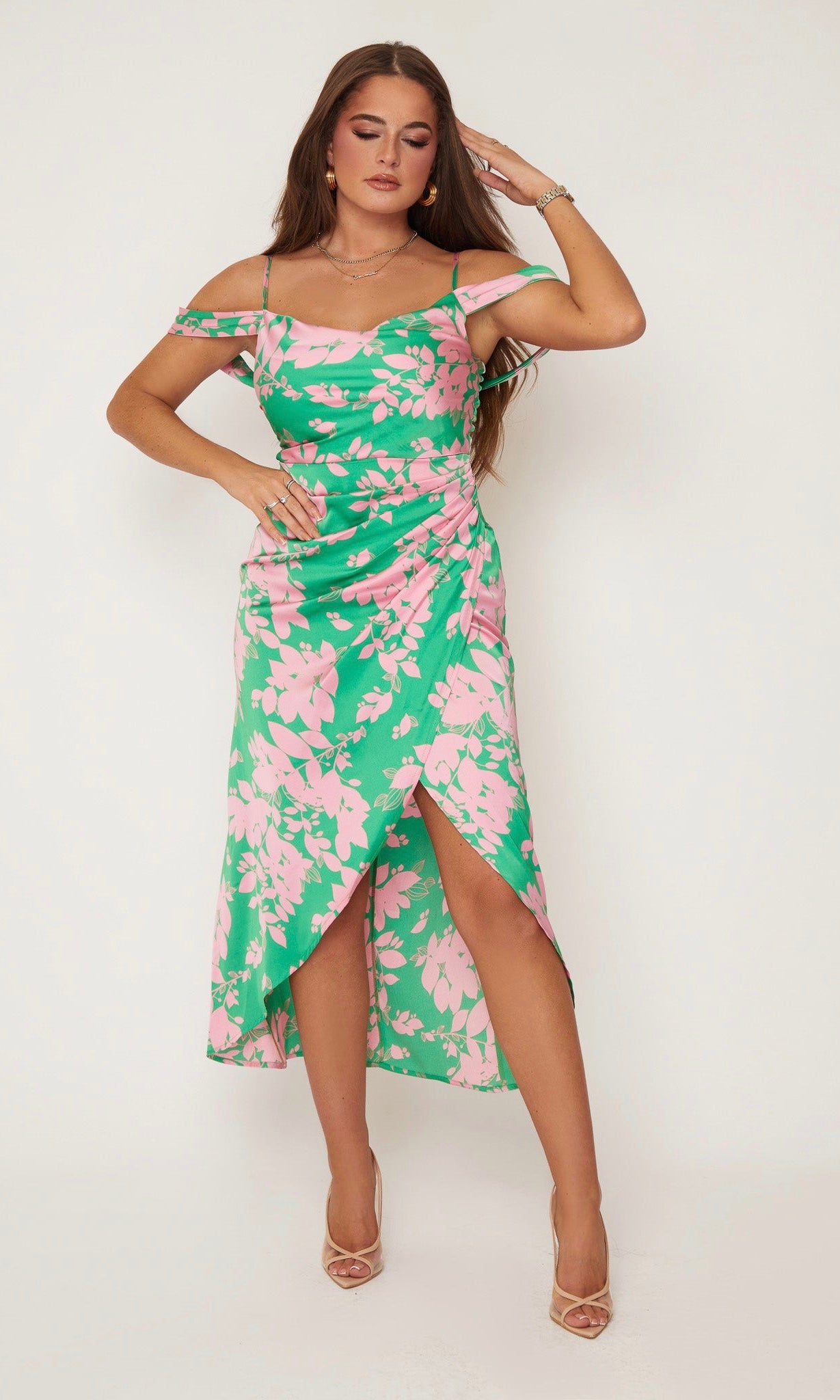 Pink and green sundress online