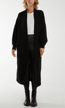 Load image into Gallery viewer, BLACK CHUNKY KNIT LONGLINE CARDIGAN