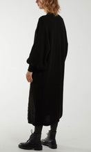 Load image into Gallery viewer, BLACK CHUNKY KNIT LONGLINE CARDIGAN