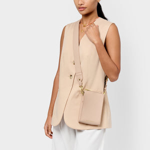 Nude Pink Effie Slim Crossbody Bag