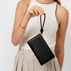 Black Asha Fold-Out Wristlet