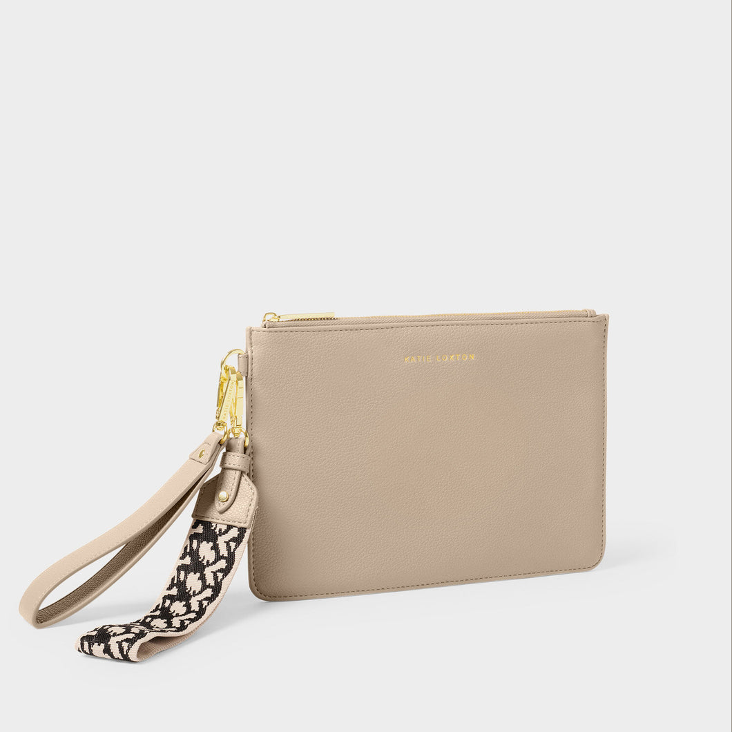 Taupe Hallie Wristlet Pouch