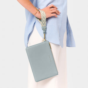 Blue Hallie Wristlet Pouch