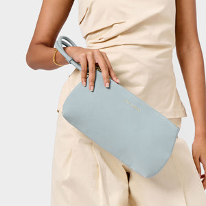 Blue Asha Suedette Wristlet