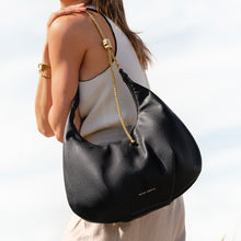 Load image into Gallery viewer, Black Remi Slider Chain Shoulder Bag