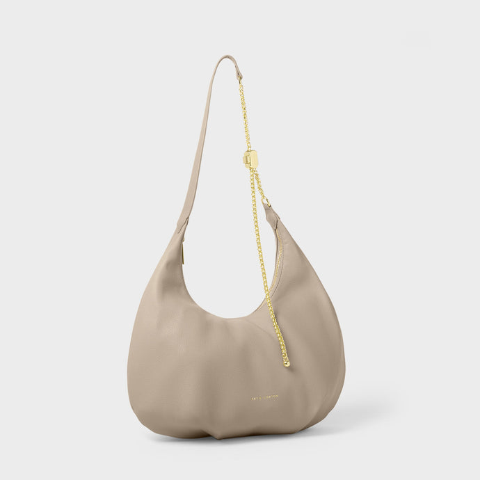 Light Taupe Remi Slider Chain Shoulder Bag