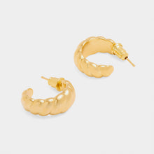 Load image into Gallery viewer, Harper Waterproof Gold Twist Hoop Earrings