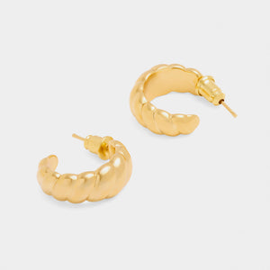 Harper Waterproof Gold Twist Hoop Earrings