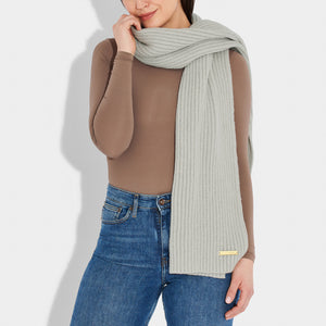 Cool Grey Knitted Scarf