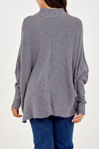 Grey Cut Away Jumper