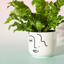 Load image into Gallery viewer, Abstract Face White Large Planter