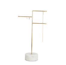 Load image into Gallery viewer, Marble and Brass Jewellery Stand