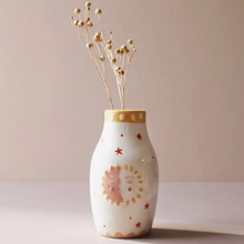 Load image into Gallery viewer, Sun and Moon Face Ceramic Posy Vase, H13.5cm