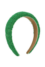 Load image into Gallery viewer, Solid Beaded Headband in Green