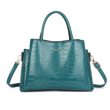 Load image into Gallery viewer, Teal Patent Croc Handbag