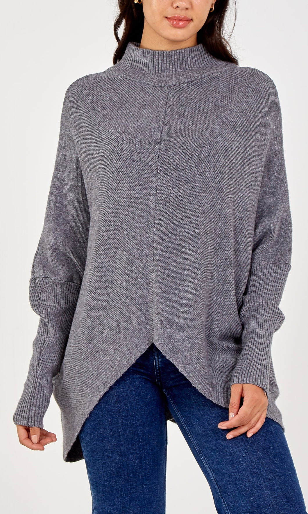 Grey Cut Away Jumper