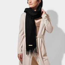 Load image into Gallery viewer, Black Blanket Scarf